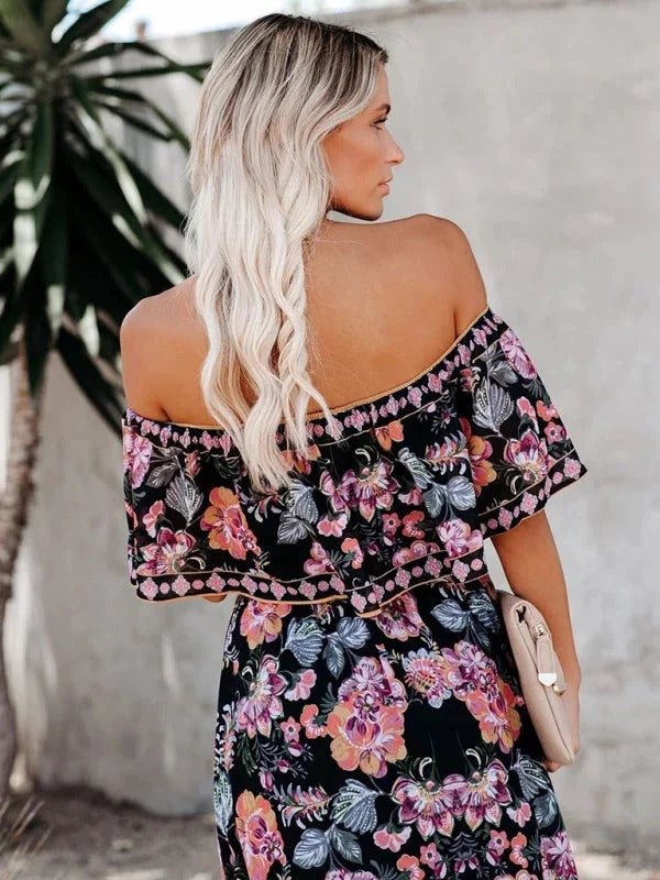 Garden Muse Off-Shoulder Maxi Dress