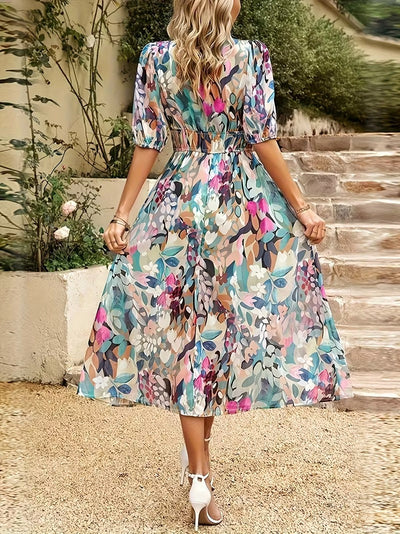 Garden Whimsy Floral Midi Dress