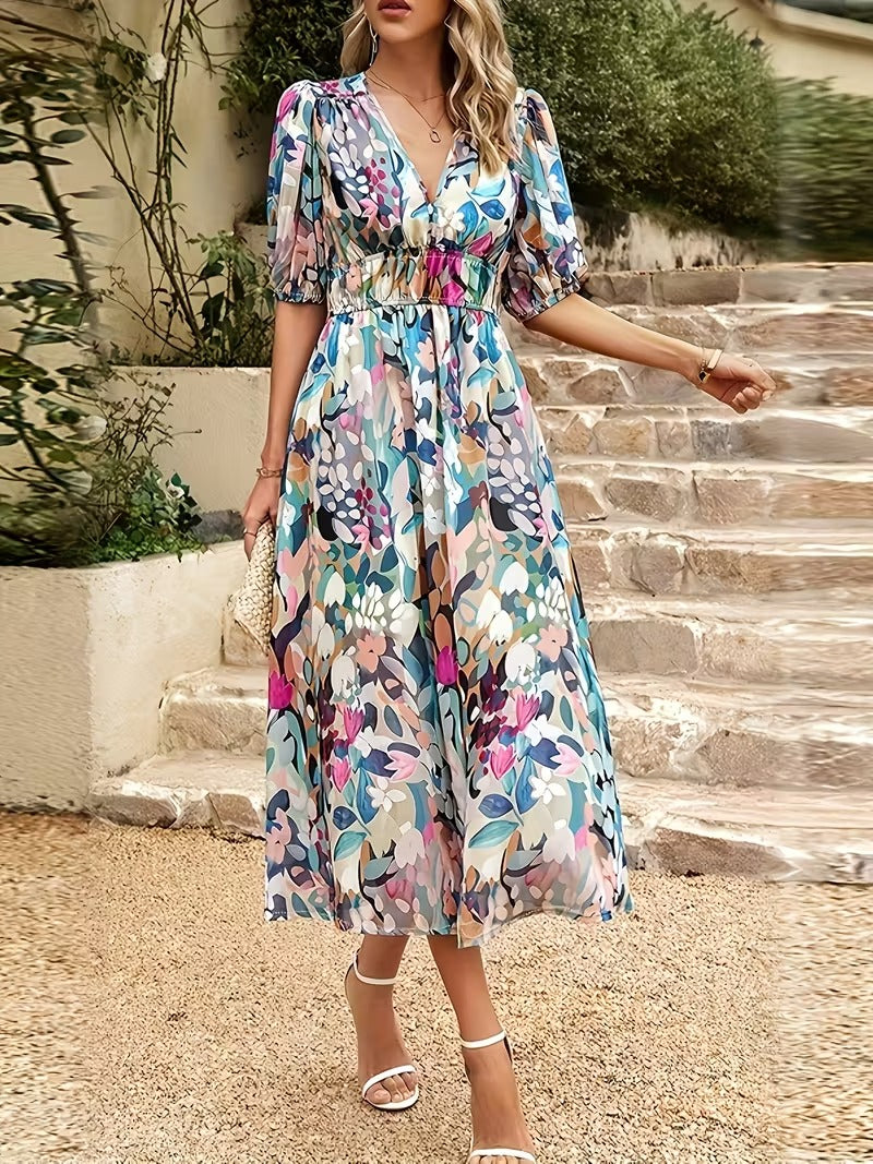 Garden Whimsy Floral Midi Dress