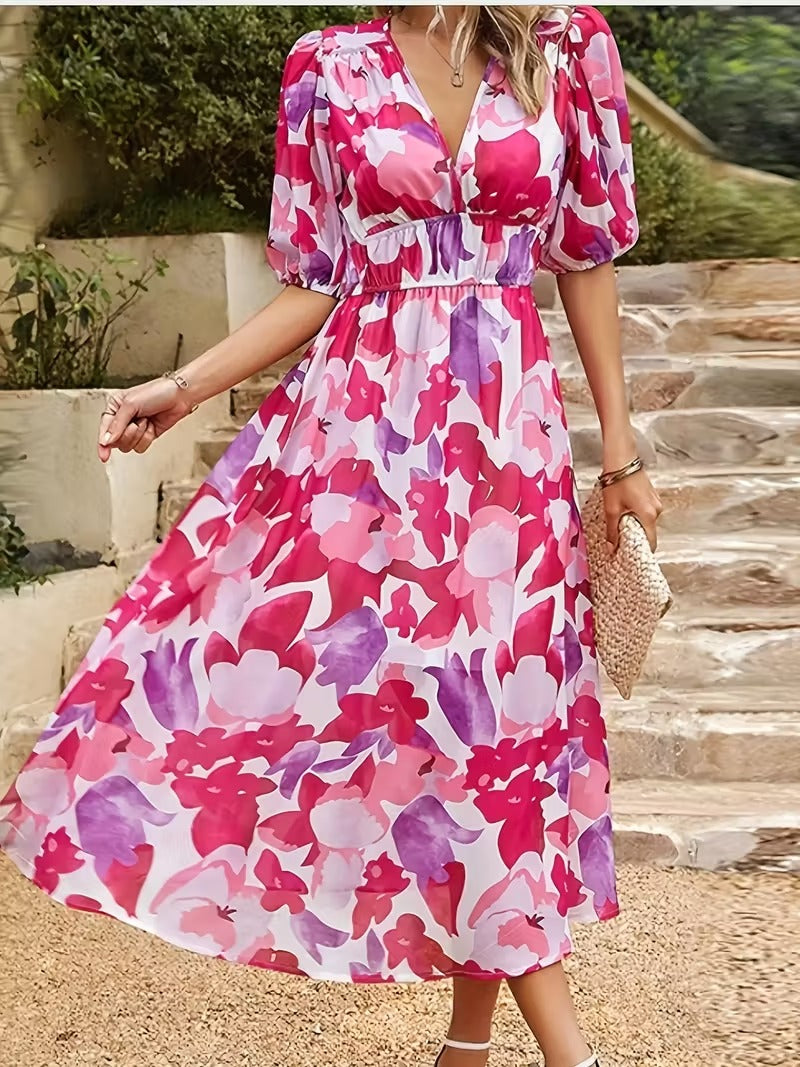 Garden Whimsy Floral Midi Dress