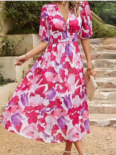 Garden Whimsy Floral Midi Dress