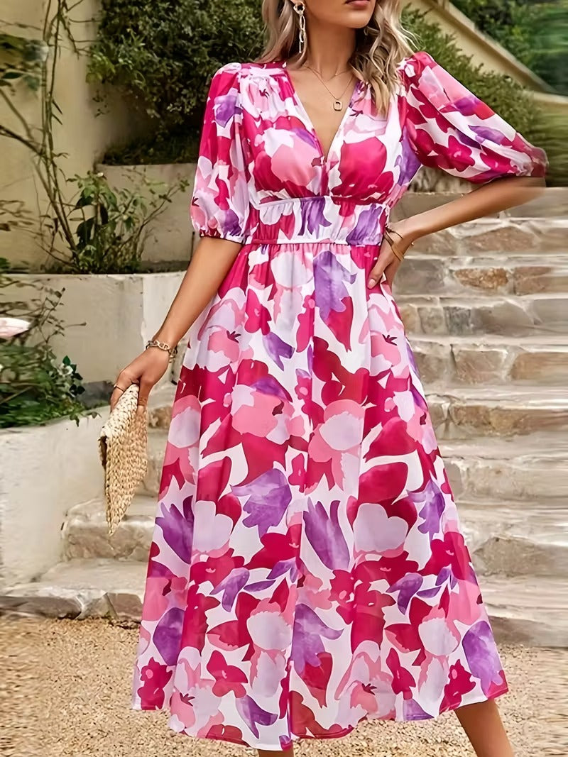 Garden Whimsy Floral Midi Dress