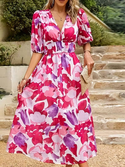 Garden Whimsy Floral Midi Dress