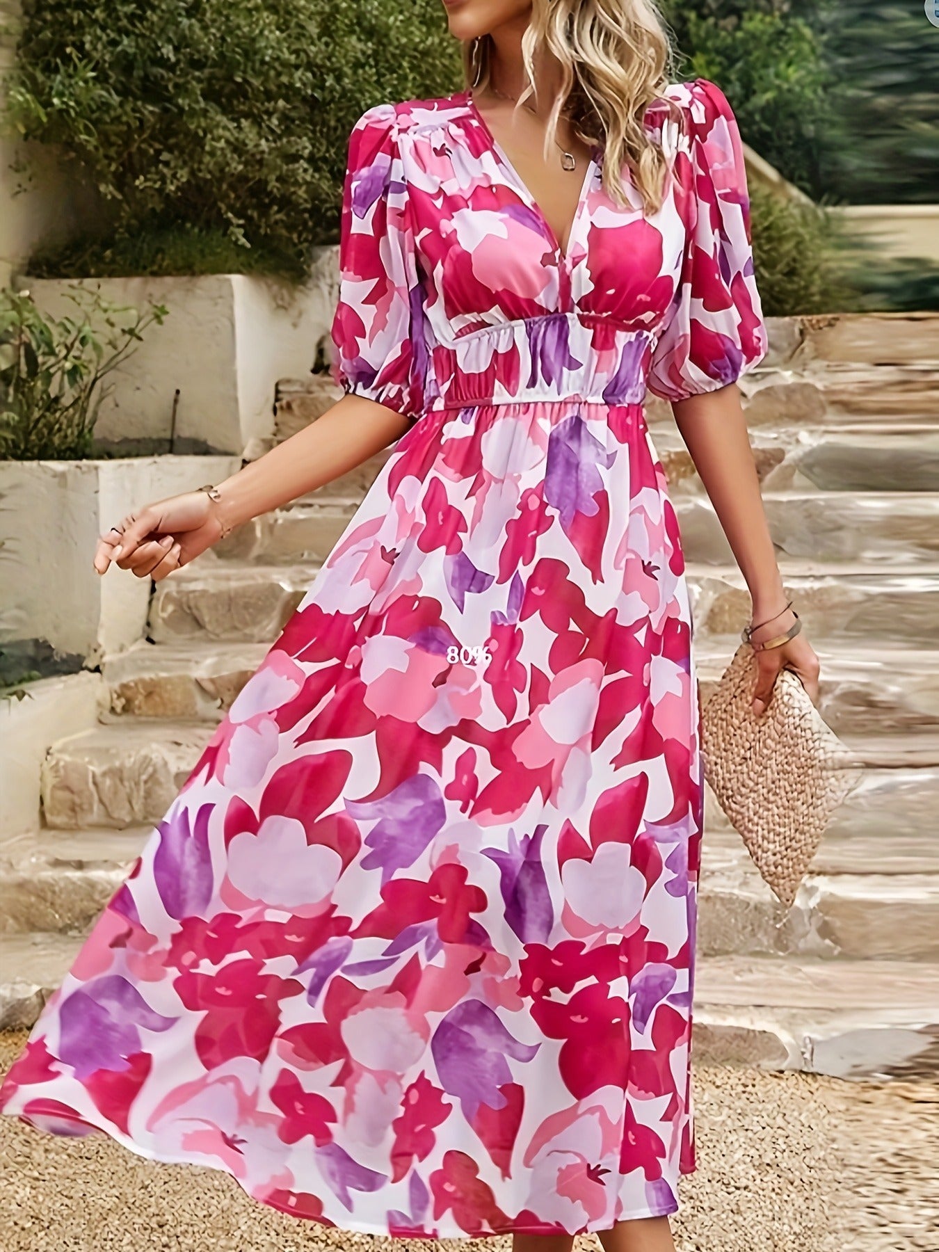 Garden Whimsy Floral Midi Dress