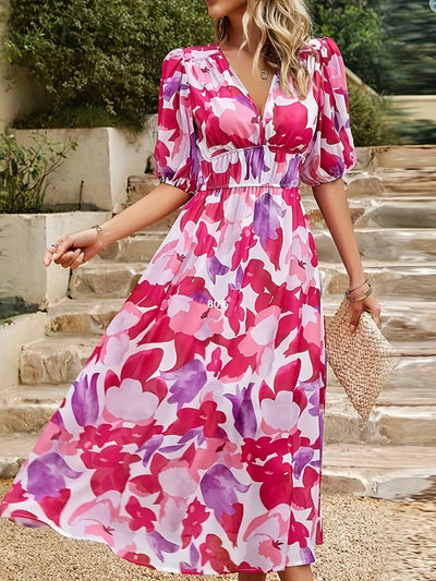 Garden Whimsy Floral Midi Dress