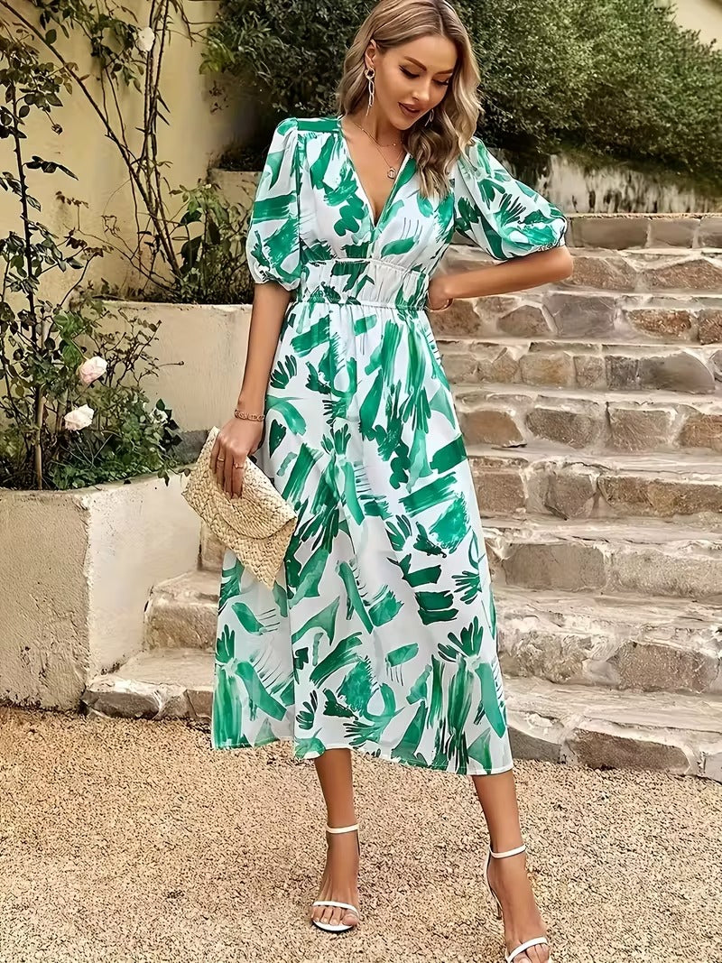 Garden Whimsy Floral Midi Dress