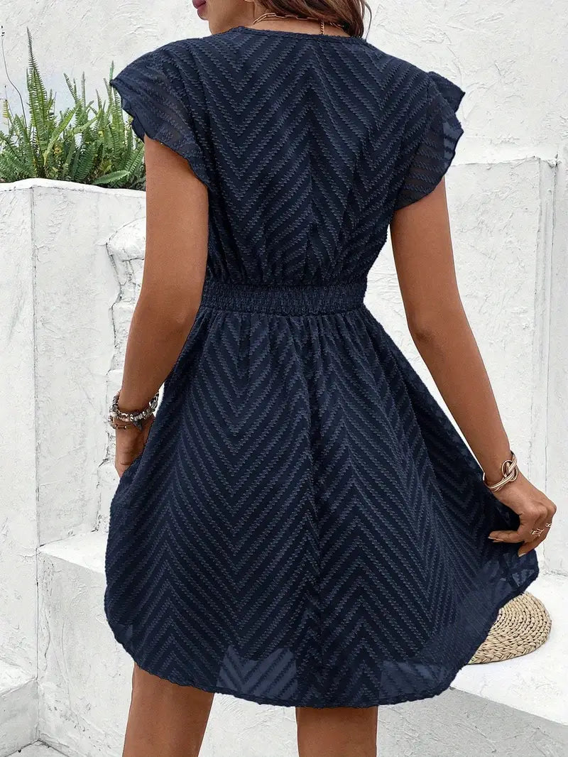 Garden Whimsy Lace-Trim Mini Dress