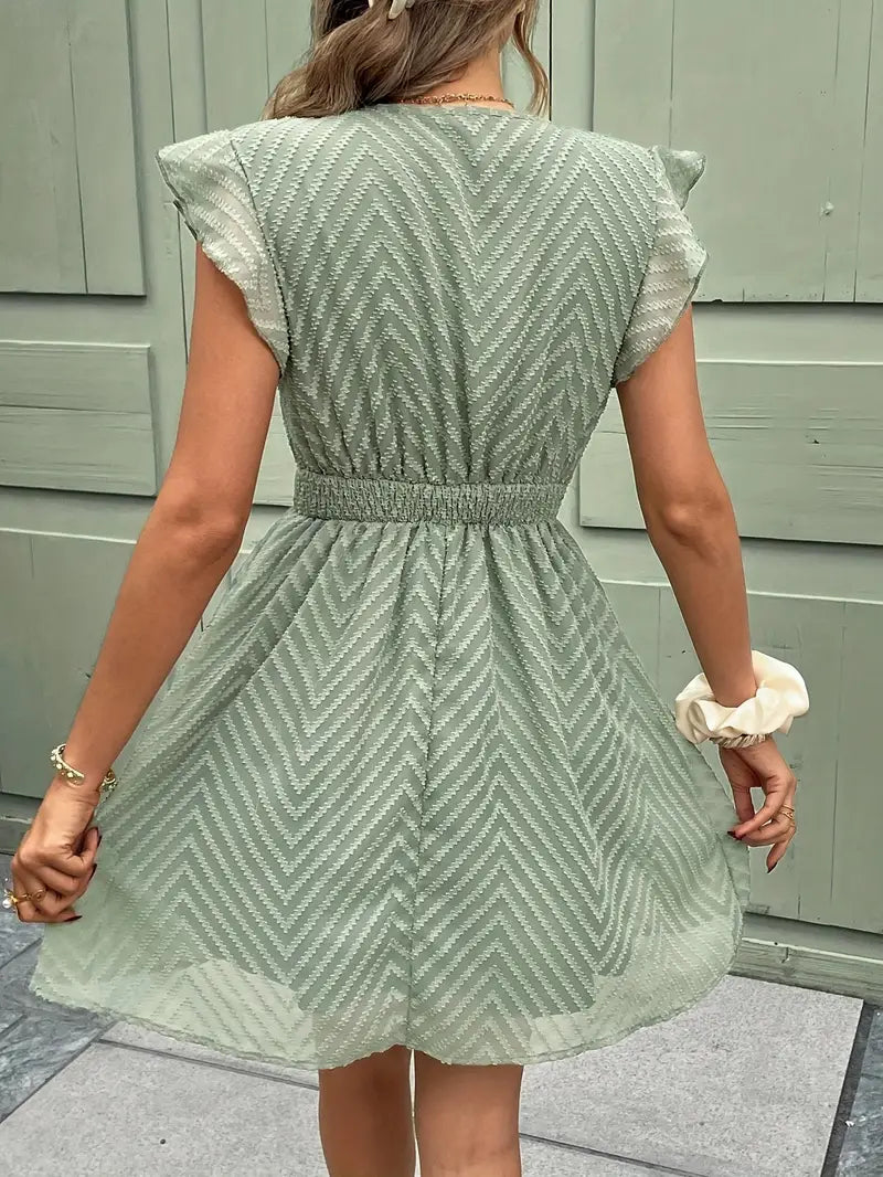 Garden Whimsy Lace-Trim Mini Dress