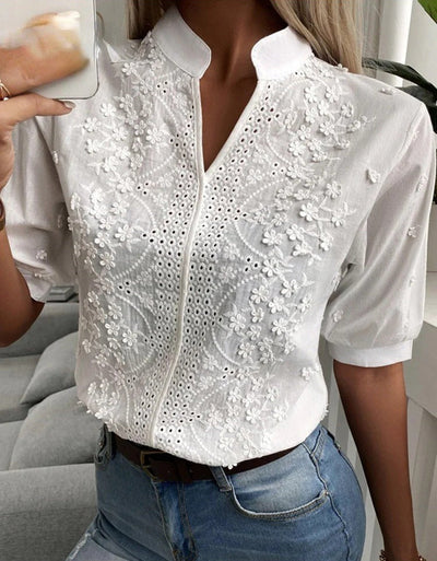 Garden Whisper Embroidered Blouse