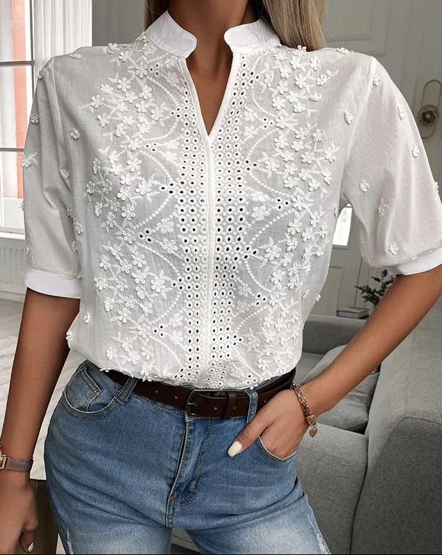 Garden Whisper Embroidered Blouse