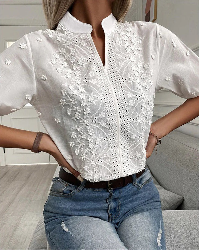 Garden Whisper Embroidered Blouse