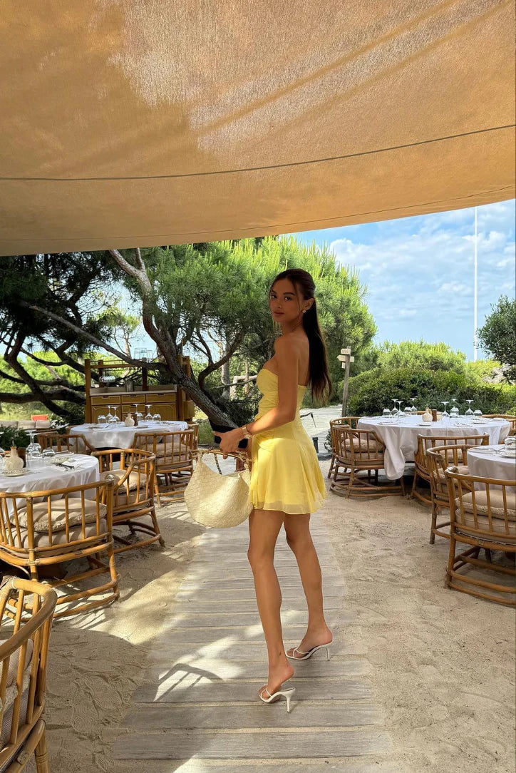 Golden Allure Cut-Out Mini Dress