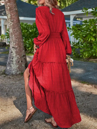 Golden Escape Smocked Maxi Dress