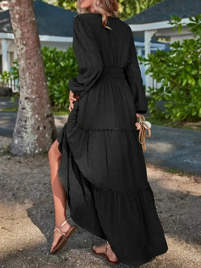 Golden Escape Smocked Maxi Dress