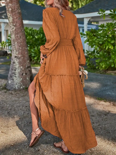 Golden Escape Tiered Maxi Dress