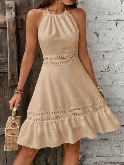 Golden Hour Backless Lace Detail Mini Dress