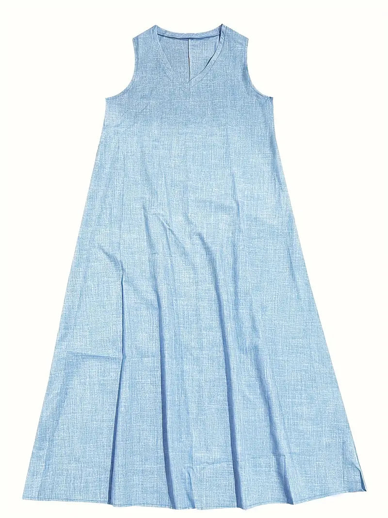 Golden Hour Flow V-Neck Maxi Dress