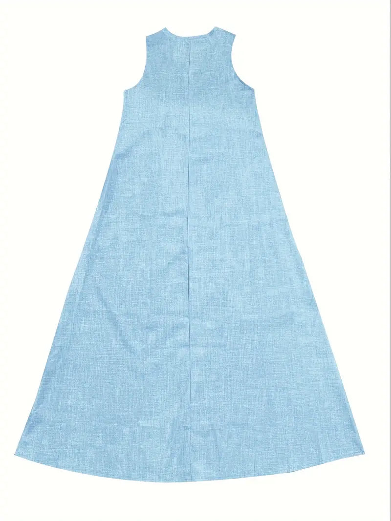 Golden Hour Flow V-Neck Maxi Dress