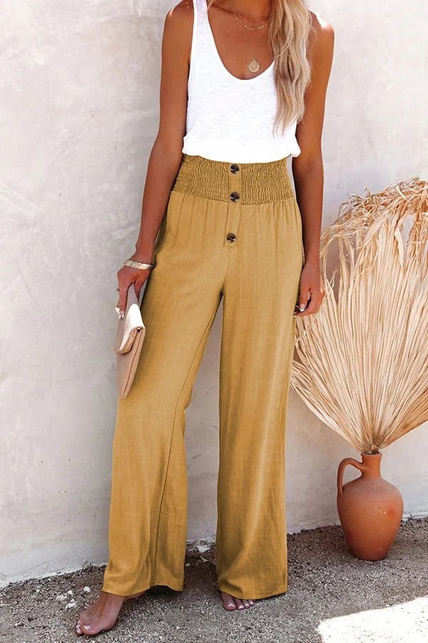 Golden Hour Smocked Waist Palazzo Pants