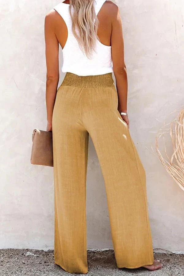 Golden Hour Smocked Waist Palazzo Pants