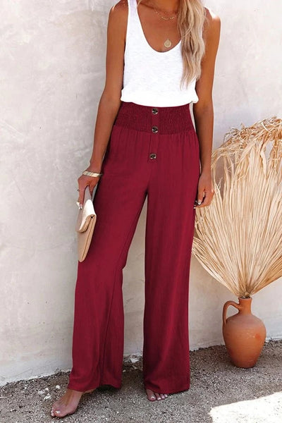 Golden Hour Smocked Waist Palazzo Pants