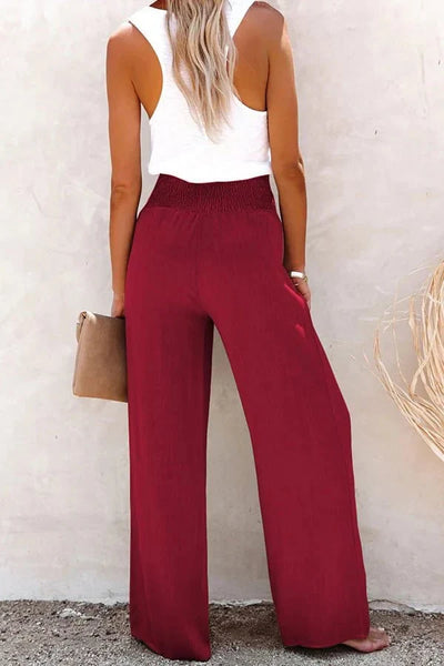 Golden Hour Smocked Waist Palazzo Pants