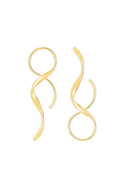 Golden Serenade Twisted Hoop Earrings