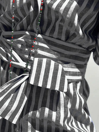 Golden Stride Split-Hem Shirt Dress