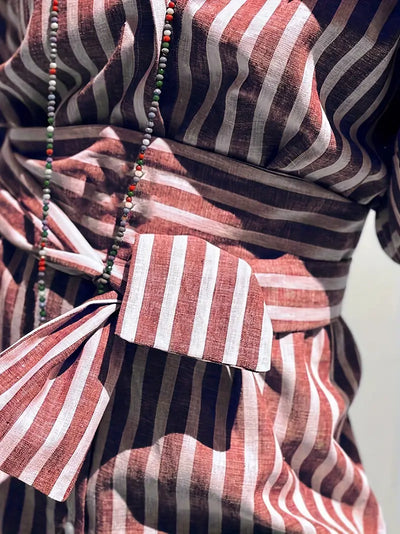 Golden Stride Split-Hem Shirt Dress