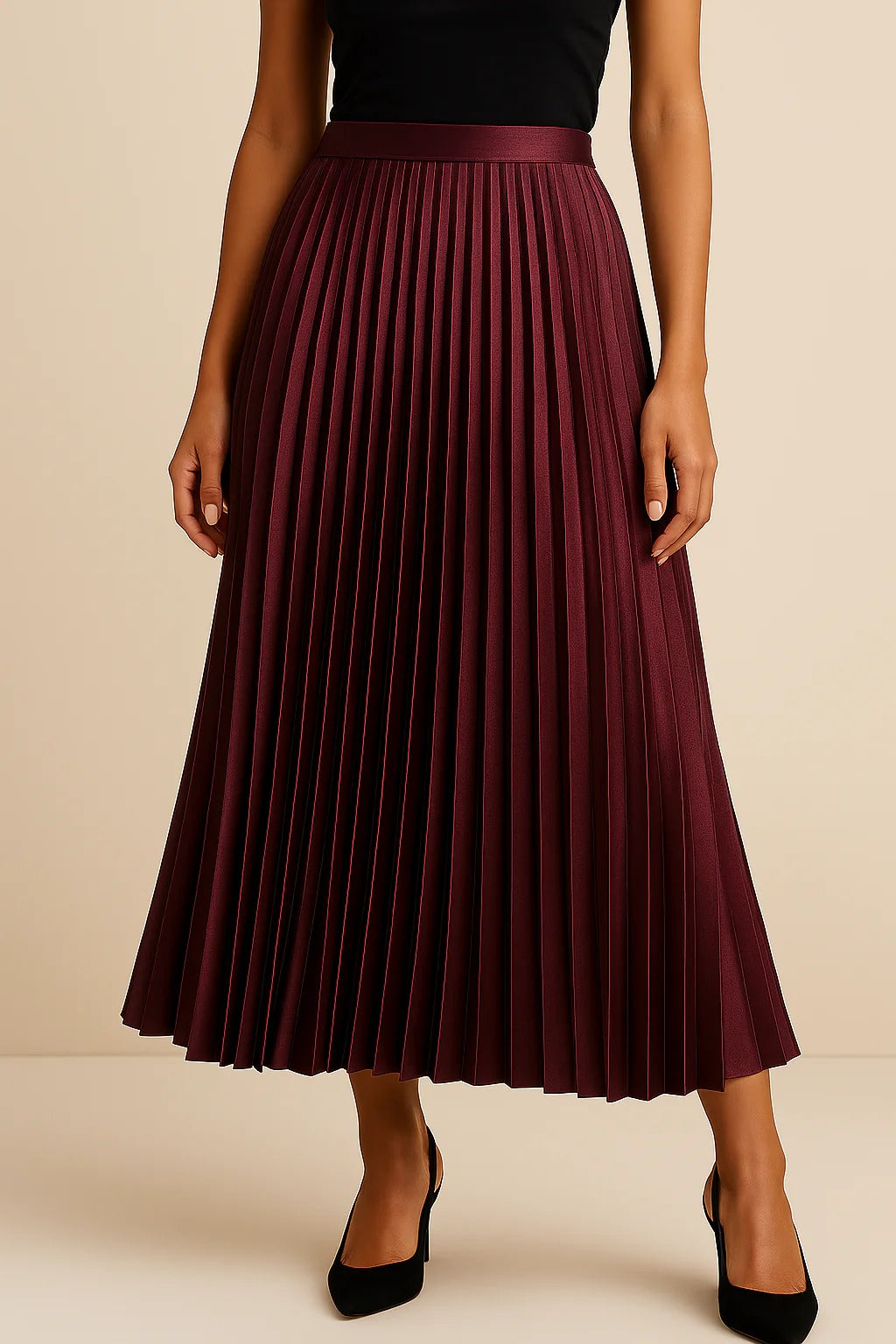Graceful Echo Pleated Midi Skirt