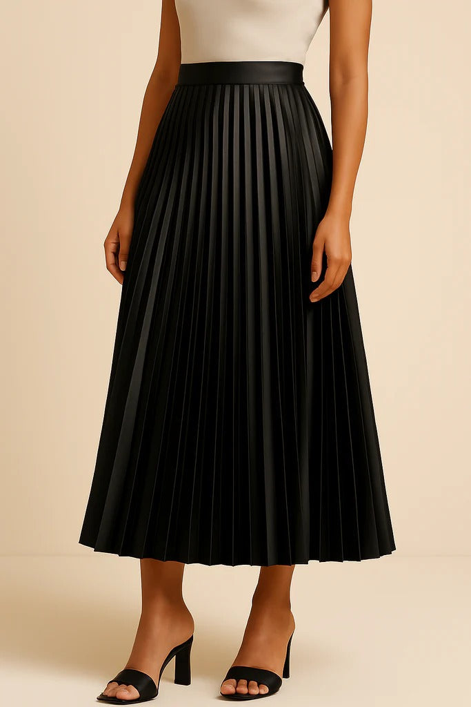 Graceful Echo Pleated Midi Skirt