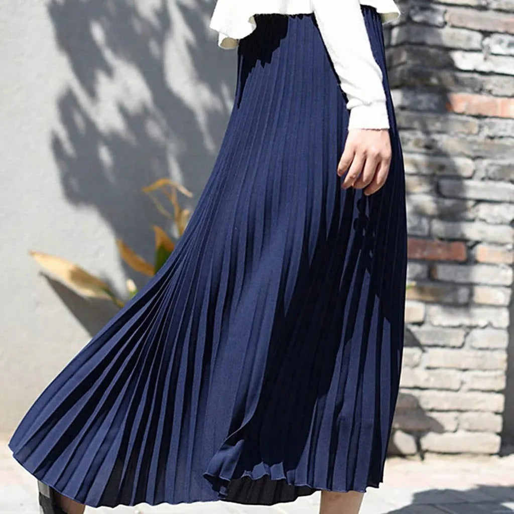 Graceful Echo Pleated Midi Skirt