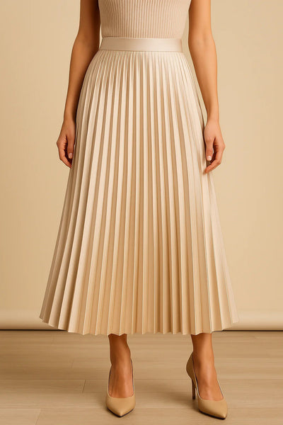 Graceful Echo Pleated Midi Skirt