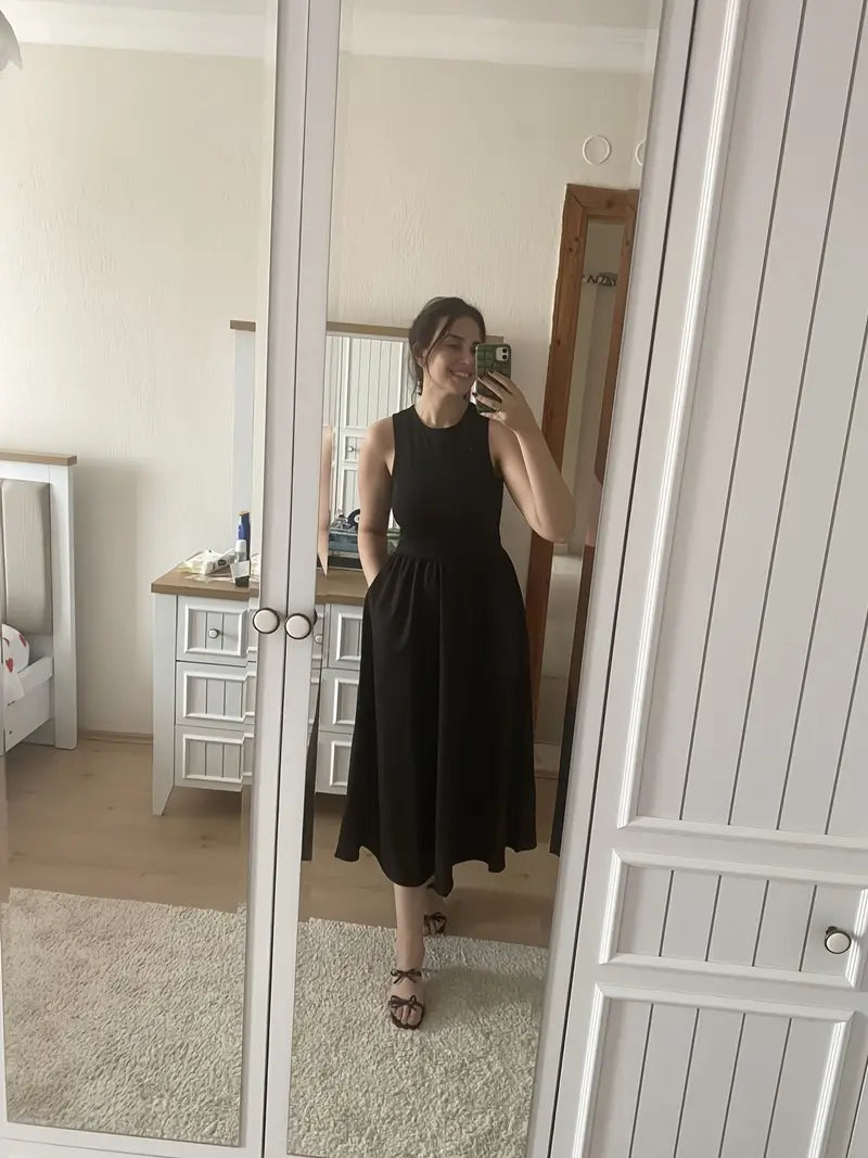 Graceful Flow Sleeveless Maxi Dress
