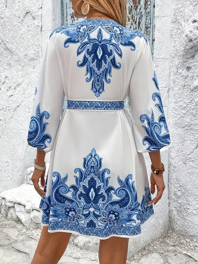 Mediterranean Whimsy Embroidered Mini Dress