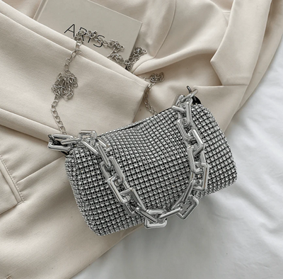 Midnight Allure Chain Detail Evening Bag