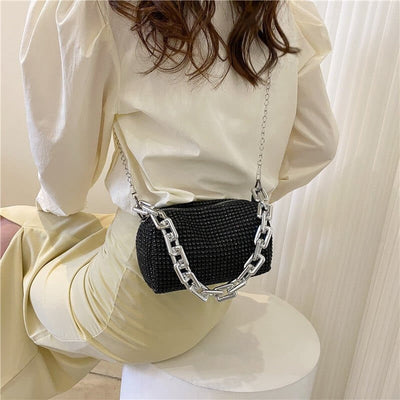 Midnight Allure Chain Detail Evening Bag