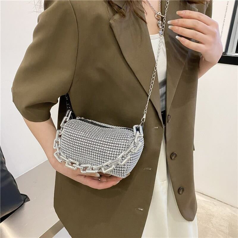 Midnight Allure Chain Detail Evening Bag