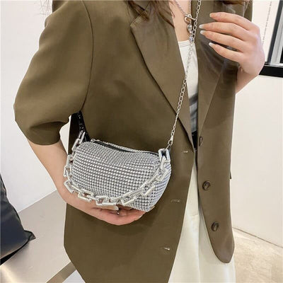 Midnight Allure Chain Detail Evening Bag