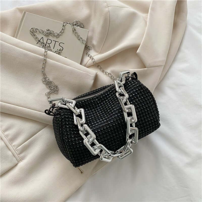 Midnight Allure Chain Detail Evening Bag