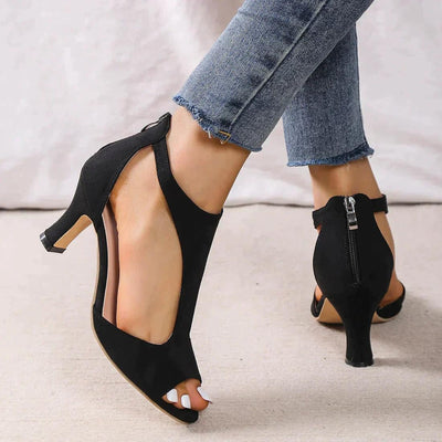 Enchanting Midnight Cutout Heeled Sandals