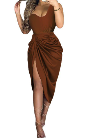 Midnight Allure Elegant Midi Dress