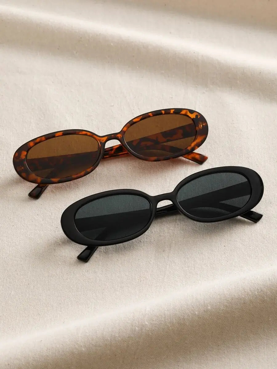 Midnight Allure Oval Sunglasses