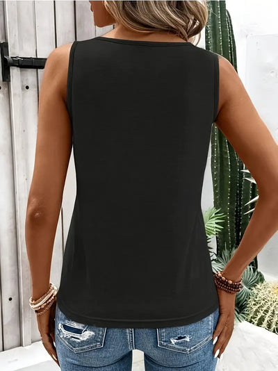 Midnight Allure Ring Detail Tank Top