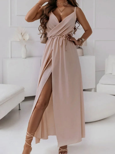 Midnight Allure Wrap Maxi Dress