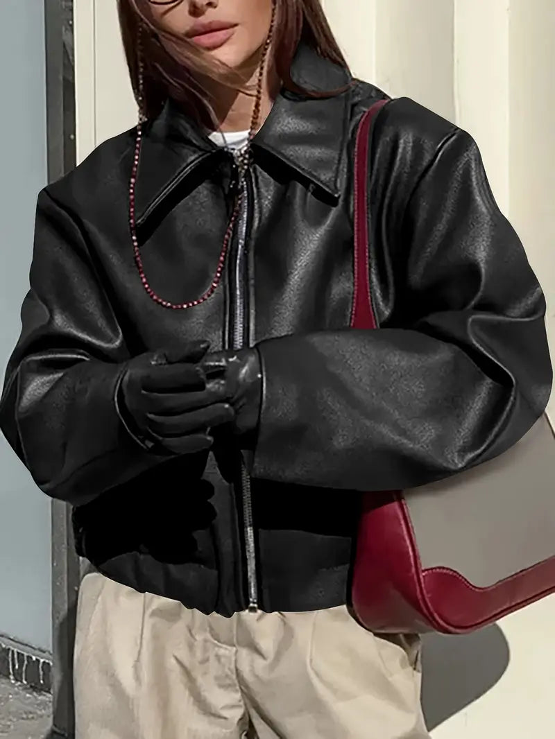 Midnight Edge Cropped Zip Jacket