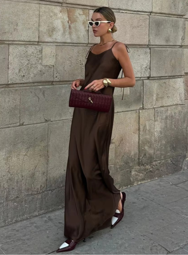 Midnight Elegance Backless Maxi Dress