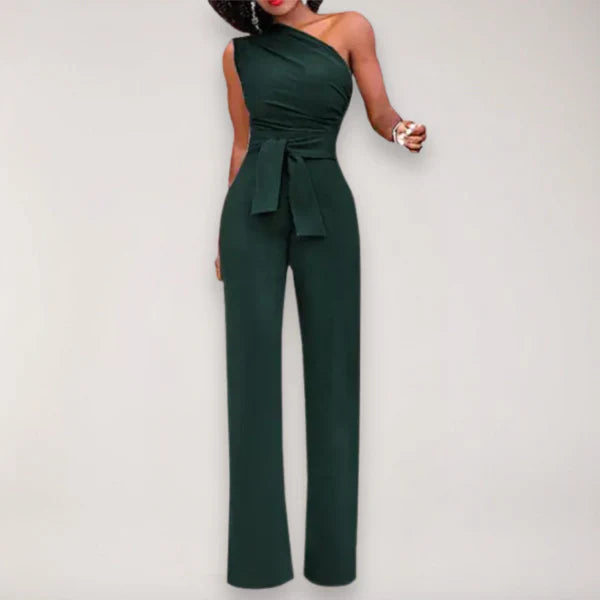 Midnight Elegance One-Shoulder Jumpsuit