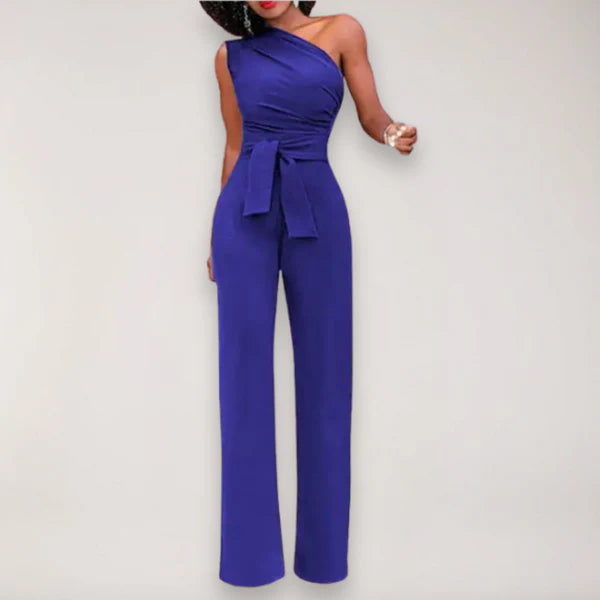 Midnight Elegance One-Shoulder Jumpsuit