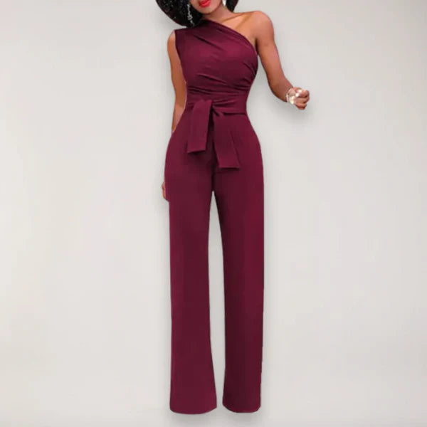 Midnight Elegance One-Shoulder Jumpsuit